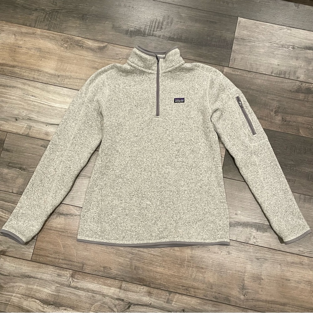 Patagonia Better Sweater Womens Medium Gray Heather Hiking Outdoor 1/4 Zip